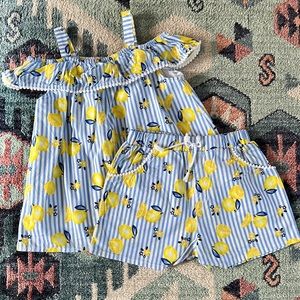 Okie Dokie lemon print short set - 5t - like new condition!